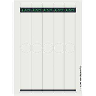 LEITZ 125 Ordneretiketten grau f&uuml;r 5,0 cm R&uuml;ckenbreite
