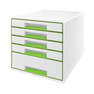 LEITZ Schubladenbox WOW Cube perlwei&szlig;/gr&uuml;n 52142054, DIN