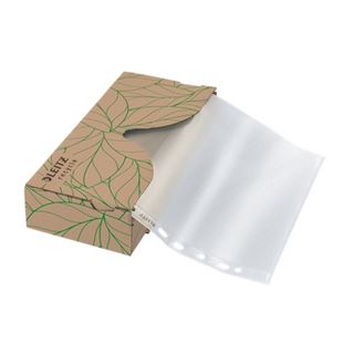 LEITZ 40 Prospekth&uuml;llen Recycle 4022 DIN A4 transparent genarbt