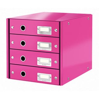 LEITZ Schubladenbox Click & Store pink 60490023, DIN A4 mit 4