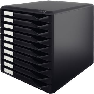 LEITZ Schubladenbox Formular-Set schwarz 52940095, DIN A4 mit 10