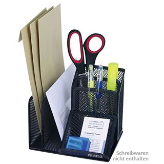WEDO Schreibtisch-Organizer Office schwarz Metall 4 F&auml;cher 15,8