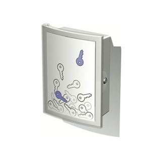 HAN INDEX Schl&uuml;sselkasten grau mit 63 Haken Zylinderschloss