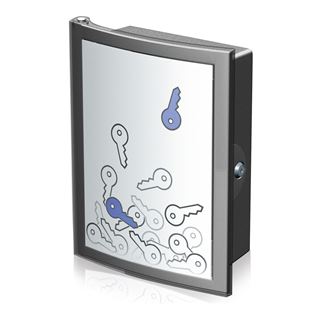 HAN INDEX Schl&uuml;sselkasten grau mit 63 Haken Zylinderschloss