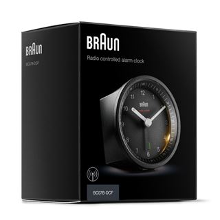 BRAUN Funkwecker BC 07 B-DCF schwarz Kunststoff, Ø 8,0 cm