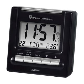 hama digitaler Funkwecker RC200 schwarz Kunststoff
