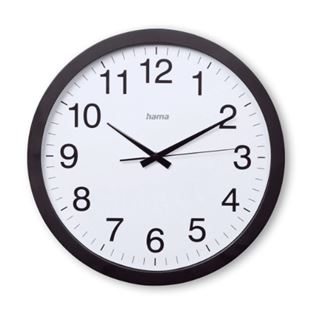 hama Wanduhr Aruba wei&szlig; schwarz Kunststoff, &Oslash; 40,0 cm