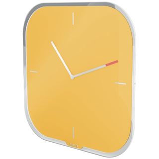 LEITZ Wanduhr Cosy gelb Sicherheitsglas 30,0 x 30,0 cm