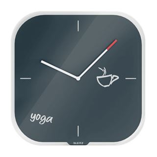 LEITZ Wanduhr Cosy grau Sicherheitsglas 30,0 x 30,0 cm