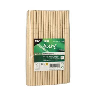 PAPSTAR Strohhalme pure flexibel braun
