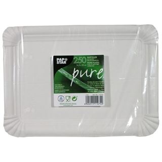 PAPSTAR 250 Pappteller pure 23,0 x 16,5 cm