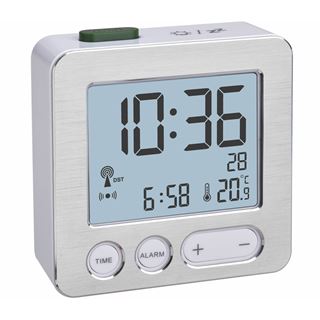 TFA&reg; digitaler Funkwecker 60.2028 CHARGE IT WIRELESS silber
