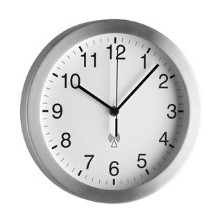 TFA&reg; Funkwanduhr 98.1091 wei&szlig; silber Aluminium, &Oslash;