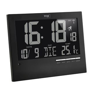 TFA&reg; digitale Funkwanduhr 60.4508 schwarz Kunststoff 23,0 x 18,5
