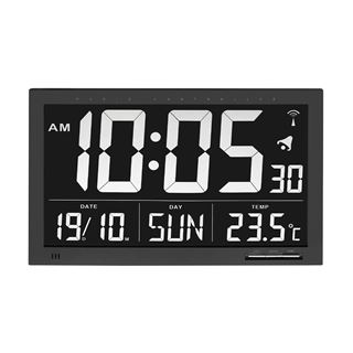 TFA&reg; digitale Funkwanduhr 60.4505 schwarz Kunststoff