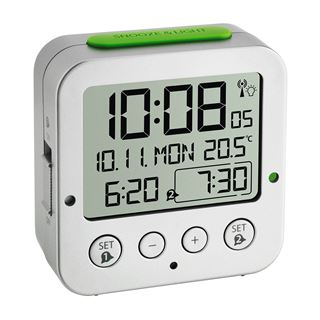 TFA&reg; digitaler Funkwecker 60.2528.54 BINGO silber Kunststoff