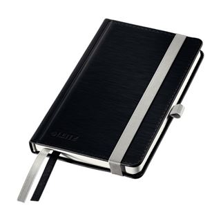 LEITZ Notizbuch DIN A6 kariert, satin schwarz Hardcover 160 Seiten