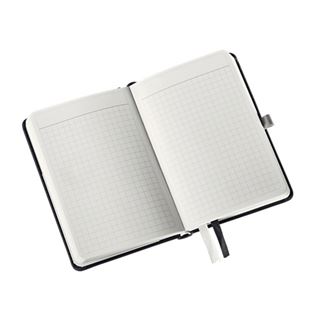 LEITZ Notizbuch DIN A6 kariert, satin schwarz Hardcover 160 Seiten