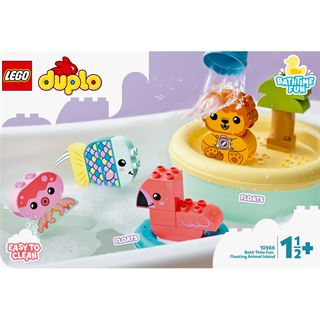 LEGO DUPLO 10966 Badewannenspaß: Schwimmende Tierinsel,