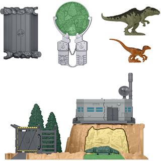 Mattel Jurassic World Dominion Minis Giganotosaurus Playset with 2