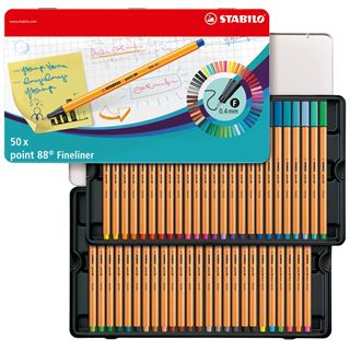 STABILO point 88 Fineliner farbsortiert 0,4 mm, 50 St.