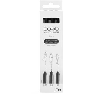COPIC Multiliner Fineliner schwarz 0.05 + 0.1 + 0.3 mm, 3 St.