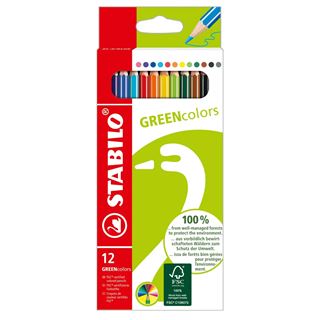 STABILO GREENcolors Buntstifte farbsortiert, 12 St.