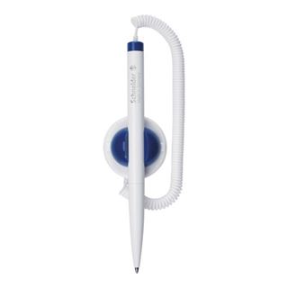 Schneider Kugelschreiber Klick-Fix-Pen wei&szlig; Schreibfarbe blau,