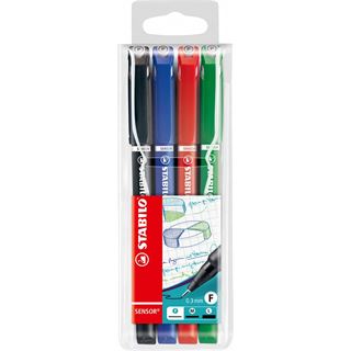 STABILO sensor 189 Fineliner farbsortiert 0,3 mm, 4 St.