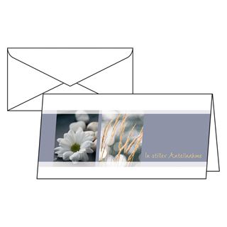 SIGEL 10 Trauerkarten Margerite DIN lang