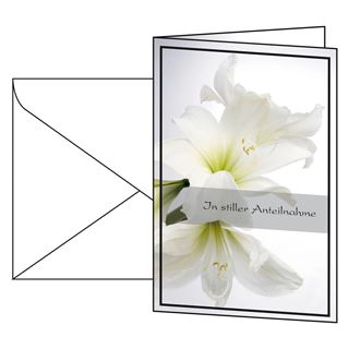 SIGEL 10 Trauerkarten wei&szlig;e Amaryllis DIN A6