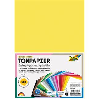 folia Tonpapier farbsortiert 130 g/qm 500 Blatt
