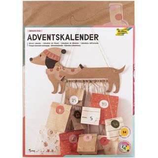 folia Adventskalender Sausage Dog natur, rot