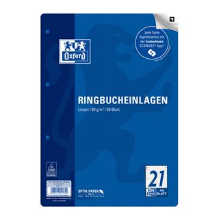 OXFORD Ringbucheinlage A4 liniert, 50 Bl&auml;tter 400131464