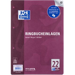 OXFORD Ringbucheinlage A4 kariert, 50 Bl&auml;tter 400131466