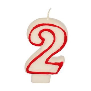PAPSTAR Zahlenkerzen 2 wei&szlig;, rot
