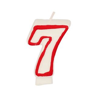 PAPSTAR Zahlenkerzen 7 wei&szlig;, rot