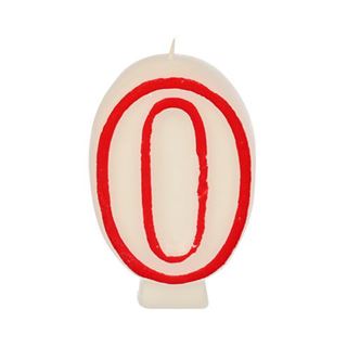 PAPSTAR Zahlenkerzen 0 wei&szlig;, rot