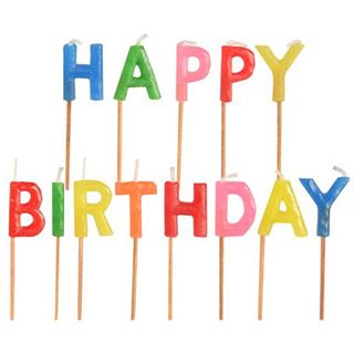 PAPSTAR Geburtstagskerzen Happy Birthday mehrfarbig