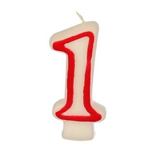 PAPSTAR Zahlenkerzen 1 wei&szlig;, rot