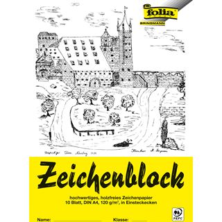 folia 10 Zeichenblock mit Leinenecken DIN A4