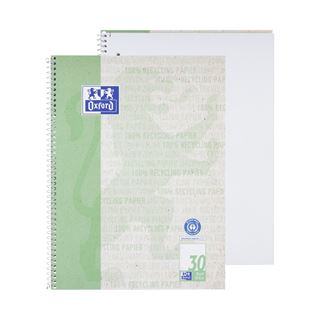 OXFORD Collegeblock Recycling Lineatur 30 blanko DIN A4 ohne Rand