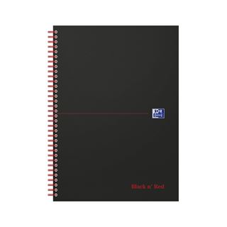 OXFORD Collegeblock Black n'Red Spiralbuch kariert DIN A4 ohne