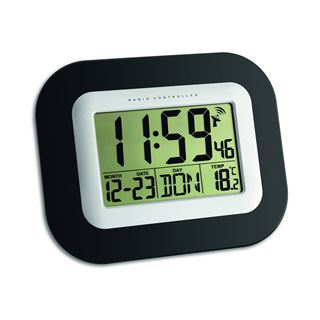 TFA digitale Funkwanduhr 60.4503 schwarz Kunststoff