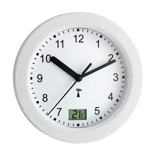 TFA Funkwanduhr 60.3501 wei&szlig; silber Aluminium, &Oslash; 17,0 cm