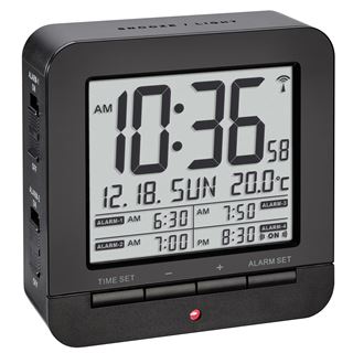 TFA digitaler Funkwecker 60.2536.01 schwarz Kunststoff