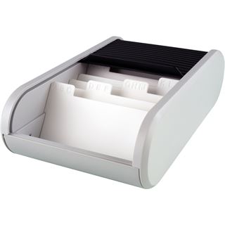 helit Visitenkartenbox lichtgrau/schwarz, f&uuml;r bis zu 300