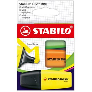 STABILO BOSS MINI Textmarker farbsortiert, 3 St. 07/3-2-02