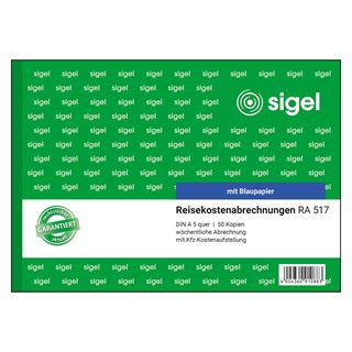 SIGEL Reisekostenabrechnung w&ouml;chentlich Formularbuch RA517