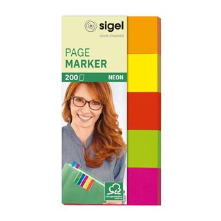 SIGEL NEON Haftmarker farbsortiert 5x 40 Streifen